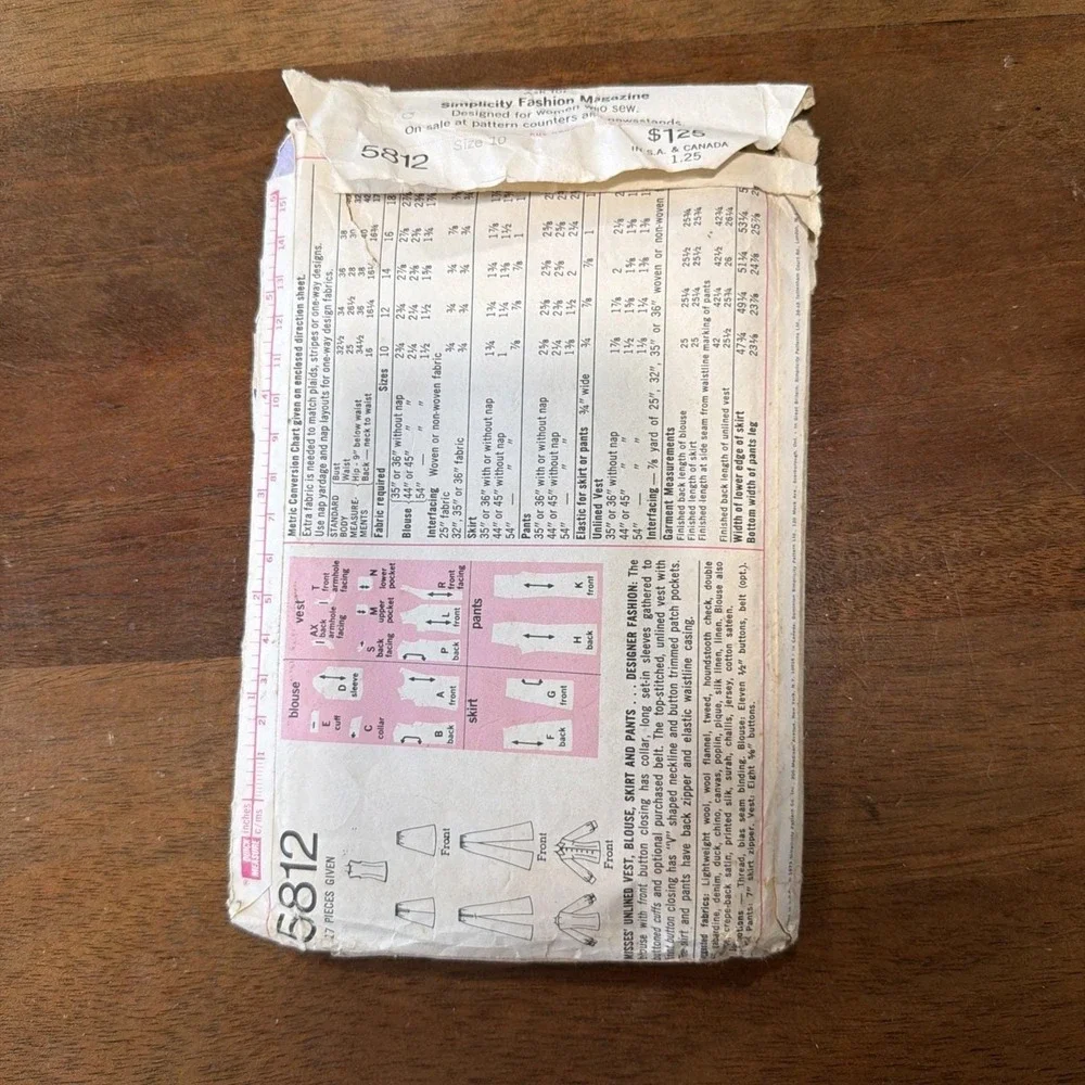 Six Vintage Simplicity Patterns From The 1970S Size 10 Misses